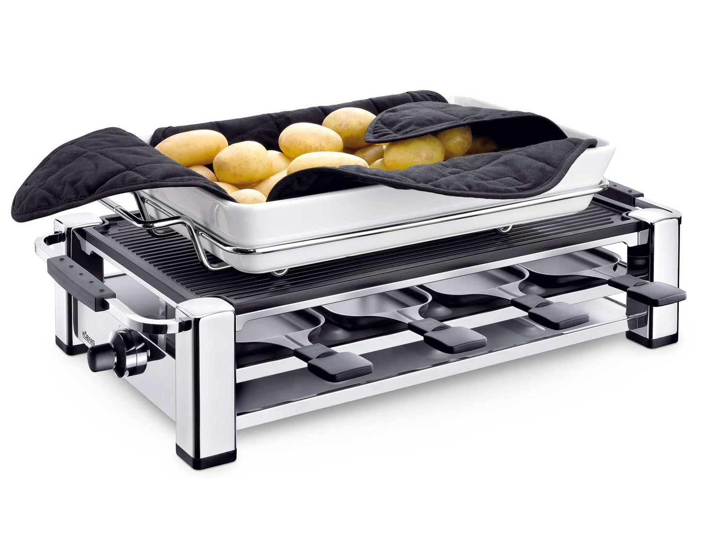 Raclette-Grill & Kartoffelwärmer, Chrom - kitchen-more.ch